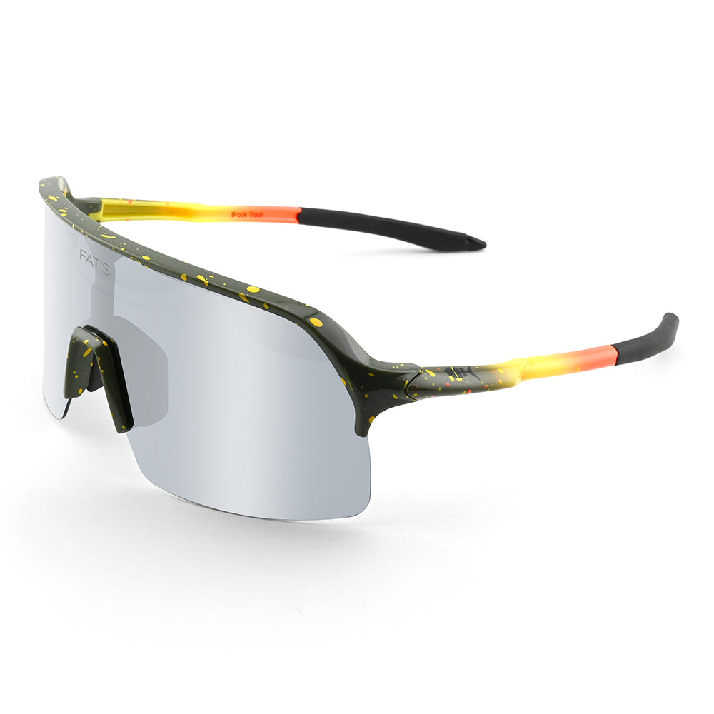 Fats Brook Trout sunglasses with a silver replacement lens.