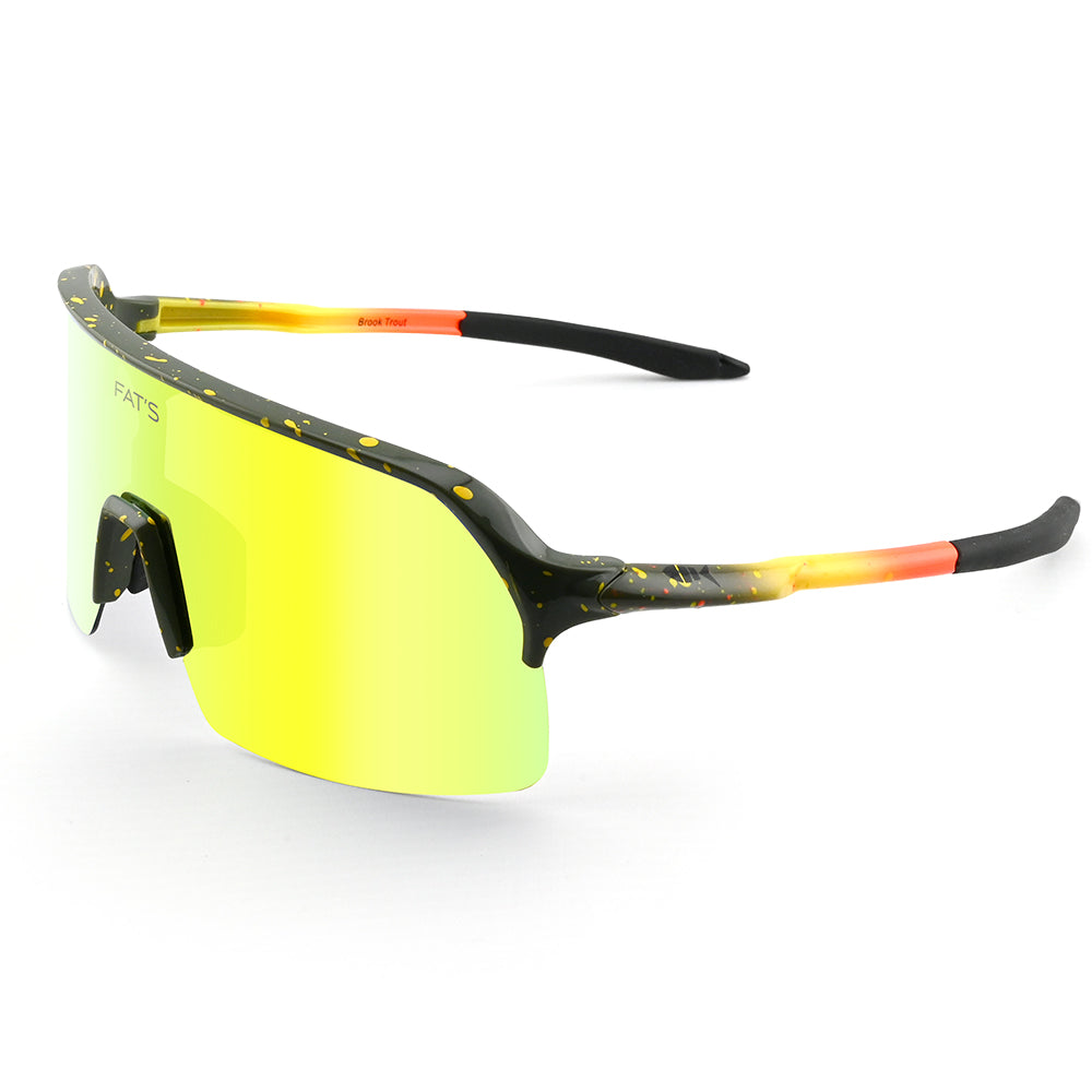 Fats Brook Trout sunglasses with a yellow replacement lens.