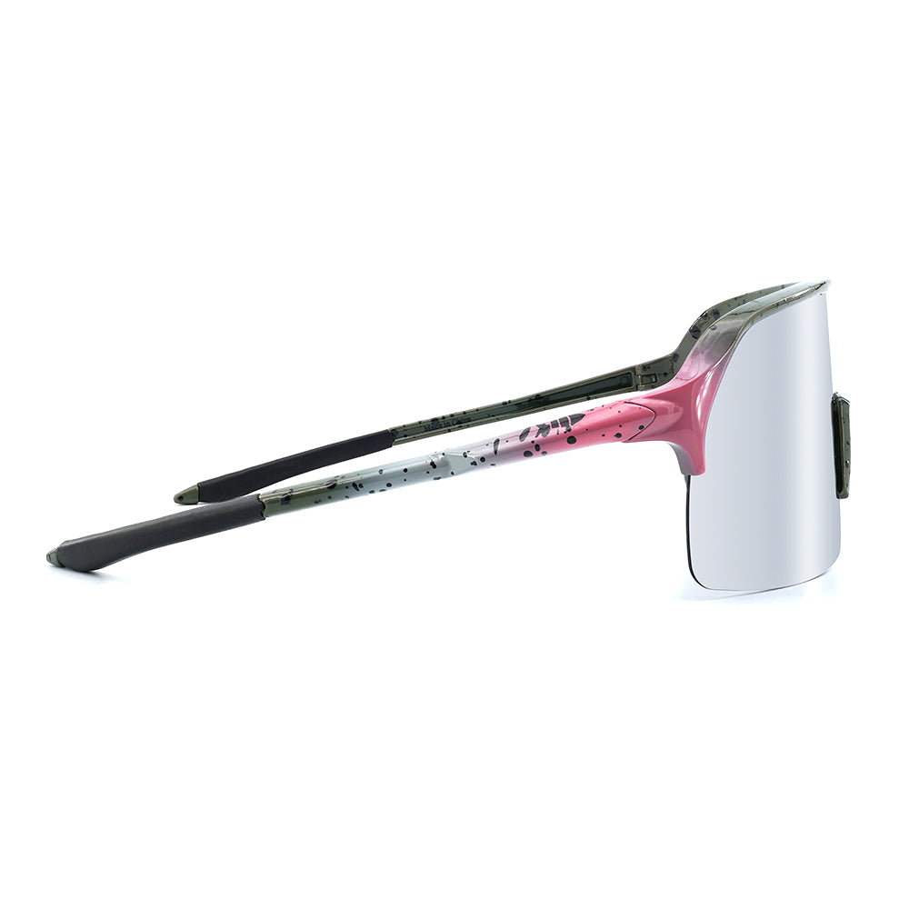 A photo looking at the left side of Fats Rainbow Trout sunglasses.