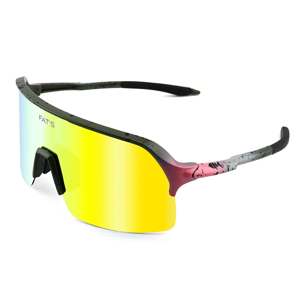 Fats Rainbow Trout sunglasses with a yellow replacement lens.