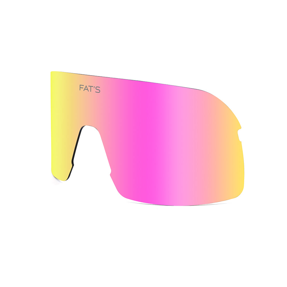 A photo of a Pink replacement lens for Fats Fishing trout sunglasses.