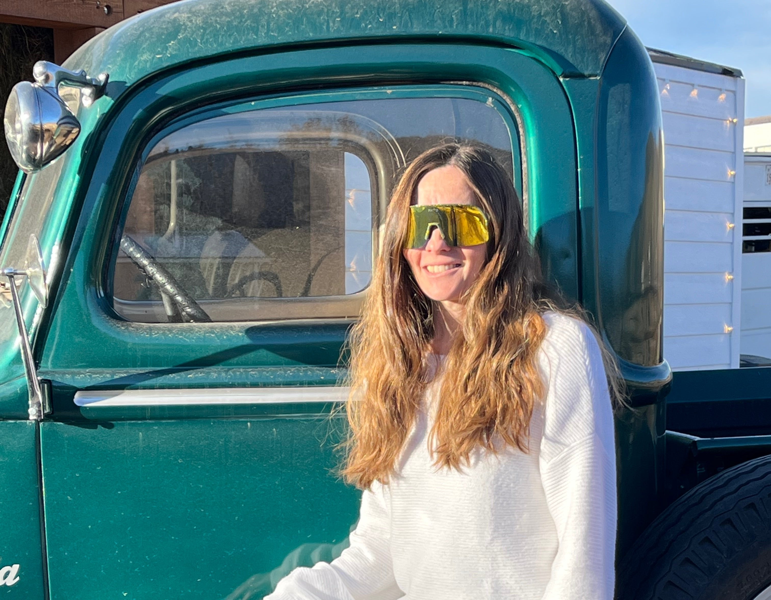 Woman wearing Fat's Brook Trout Sunglasses with Yellow Polarized Lens