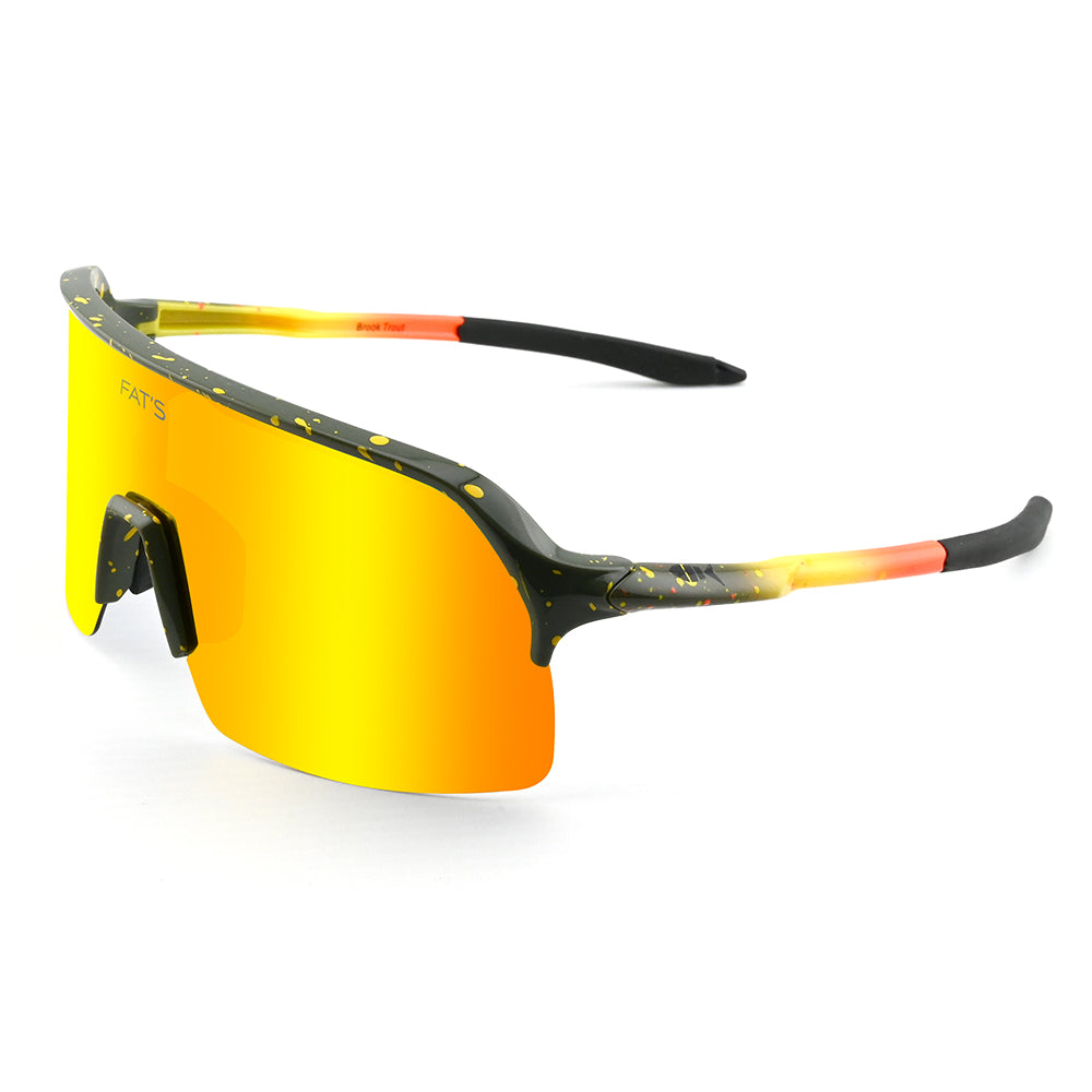 Fats Brook Trout sunglasses with an orange replacement lens.
