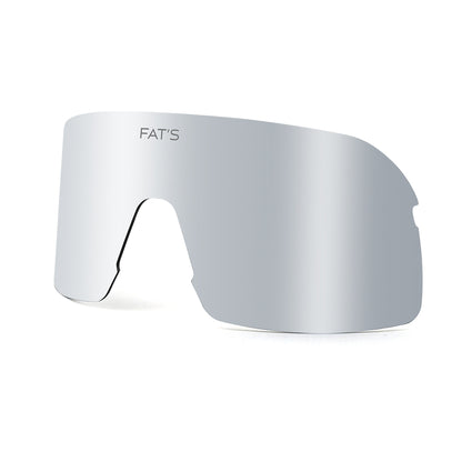 A photo of a Silver replacement lens for Fats Fishing trout sunglasses.